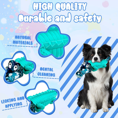 Indestructible Dog Chew Toy for Large & Medium Dogs – Tough Rubber Crocodile Chew Toy with Milk Flavor & Dental Ridges
