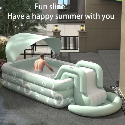 Inflatable Swimming Pool Set with Sunshade, Slide & Canopy, Family Backyard Pool, Multiple Sizes