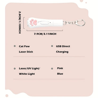 Cat Teaser Toy 7-in-1 USB Rechargeable – Interactive Wand Toy for Indoor Cats & Dogs, Feather Chaser Exercise Toy with Free Bonus Mouse Toy