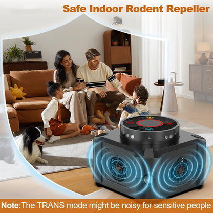 Four-Mode Ultrasonic Pest Control Device with 12 LED Strobes, Independent Switches and One or Two-Pack Options