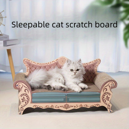 Cat Scratching Board Sofa – Chaise Longue Cat Bed with Anti-Scratch Protection | L-Shaped Vertical Scratcher, Wear-Resistant & Non-Shedding