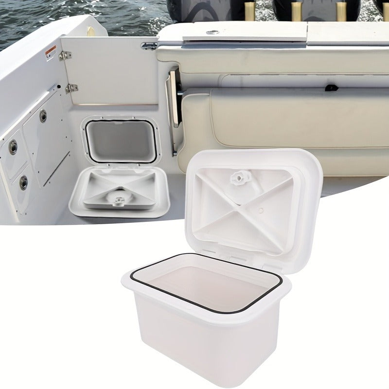 Waterproof Marine Storage Box – ABS Flush Mount Boat Console Organizer 14.76” x 10.63” x 6.89” | Sealed Lid Embedded Storage Container