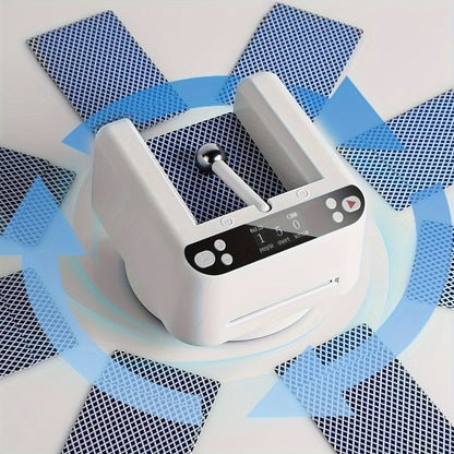 Rechargeable 360-Degree Automatic Card Dealer with Double-Layer Deck Tray, 5000mAh Battery and Black or White Finish