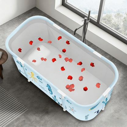 Soaking Tub Foldable Portable for Adults 47.2"x19.7"x21.7", Freestanding Hot Bath & Ice Bath Spa Tub