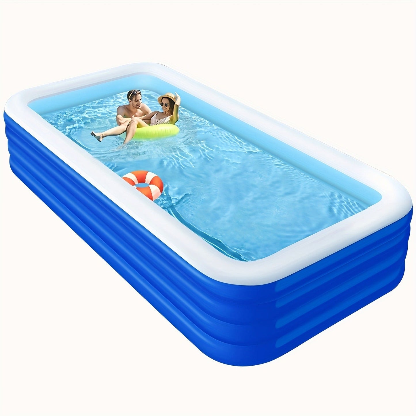 Inflatable Swimming Pool for Family Adults Kids, Large Above Ground Outdoor Backyard Pool for Garden, Patio and Yard Use