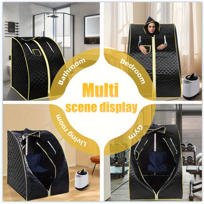 Portable Steam Sauna Tent with Remote Control & Foldable Chair, Personal Home Sauna Room for Detox Weight Loss Relaxation