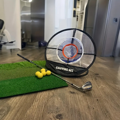 Portable Folding Golf Ball Pick Up Net – Golf Training Target Retrieval Net with Fixing Tool for Indoor & Outdoor Swing Practice