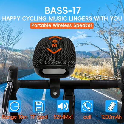 Bluetooth Bike Speaker, IPX5 Handlebar Speaker with Battery, FM, TF, AUX, TWS & Hands-Free Calls