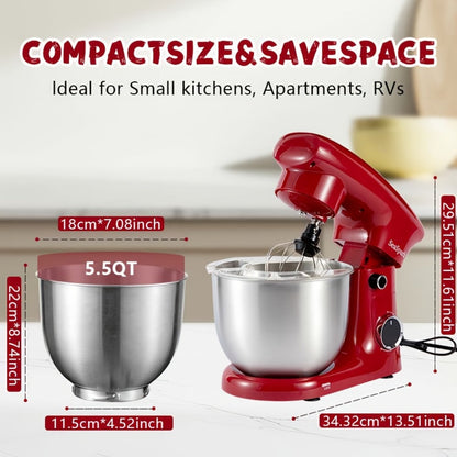 3-in-1 Stand Mixer 10-Speed Tilt-Head with Pulse - 5.5QT Stainless Steel Bowl Kitchen Mixer with Dough Hook