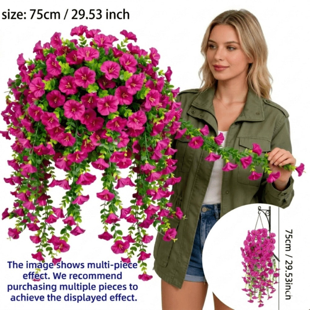 Artificial Rose Vine Hanging Garland 3pcs 216 Flowers – High-Density UV-Resistant Faux Rose Flower Vines with Realistic Roses & Foliage