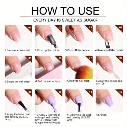 36-Color Polygel Nail Extension Kit with LED UV Lamp, Complete Poly Gel Starter Set with Dual Forms, Slip