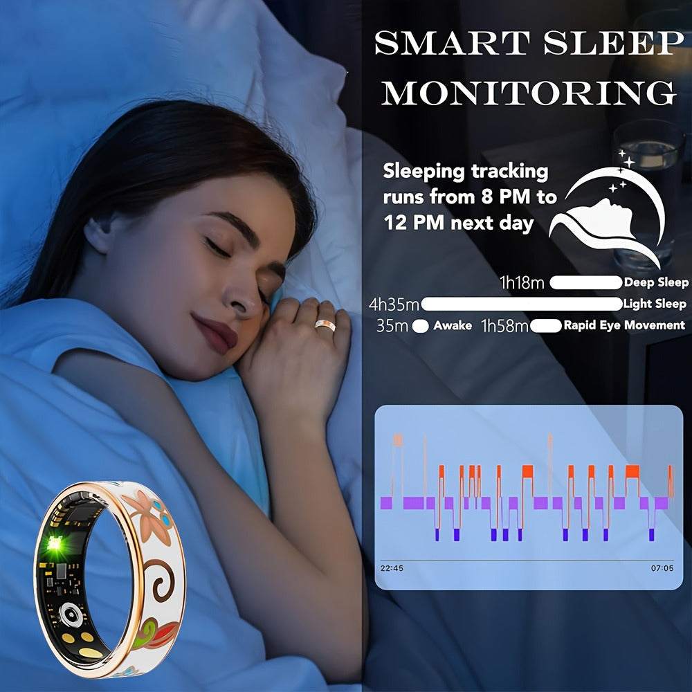 Women's Smart Ring Fitness & Sleep Tracker, Step, Distance & Calorie Monitor, Bluetooth 5.3, iOS & Android