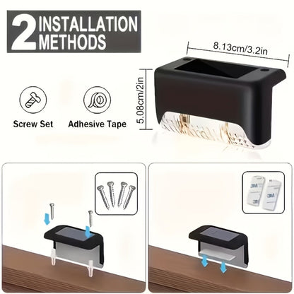 Solar LED Deck and Step Light Set in 8-, 16- or 32-Piece Packs with Black, White or Brown Shells