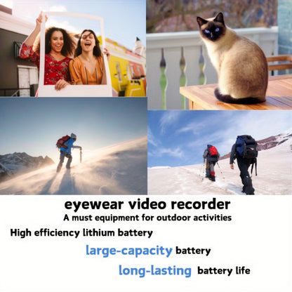 1080P HD Camera Glasses with Motion Detection – Video Recorder Camcorder Eyeglasses for Sports, Driving, Fishing & Outdoor Activities | Eye
