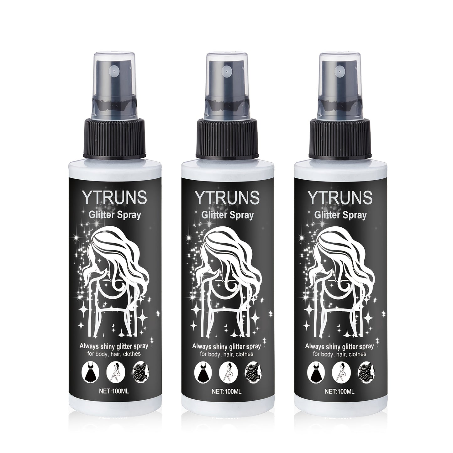 Glitter Spray for Hair & Body Quick Dry Shimmer Spray – High-Gloss Body Glitter for Face Lips Eyes Skin Festival Rave Party Photoshoot