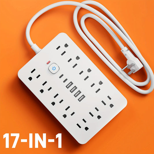 Surge Protector Power Strip 17-in-1 with 11 AC Outlets, 4 USB-A, 2 USB-C, Wall-Mount Slots and 5 or 10 ft Cord