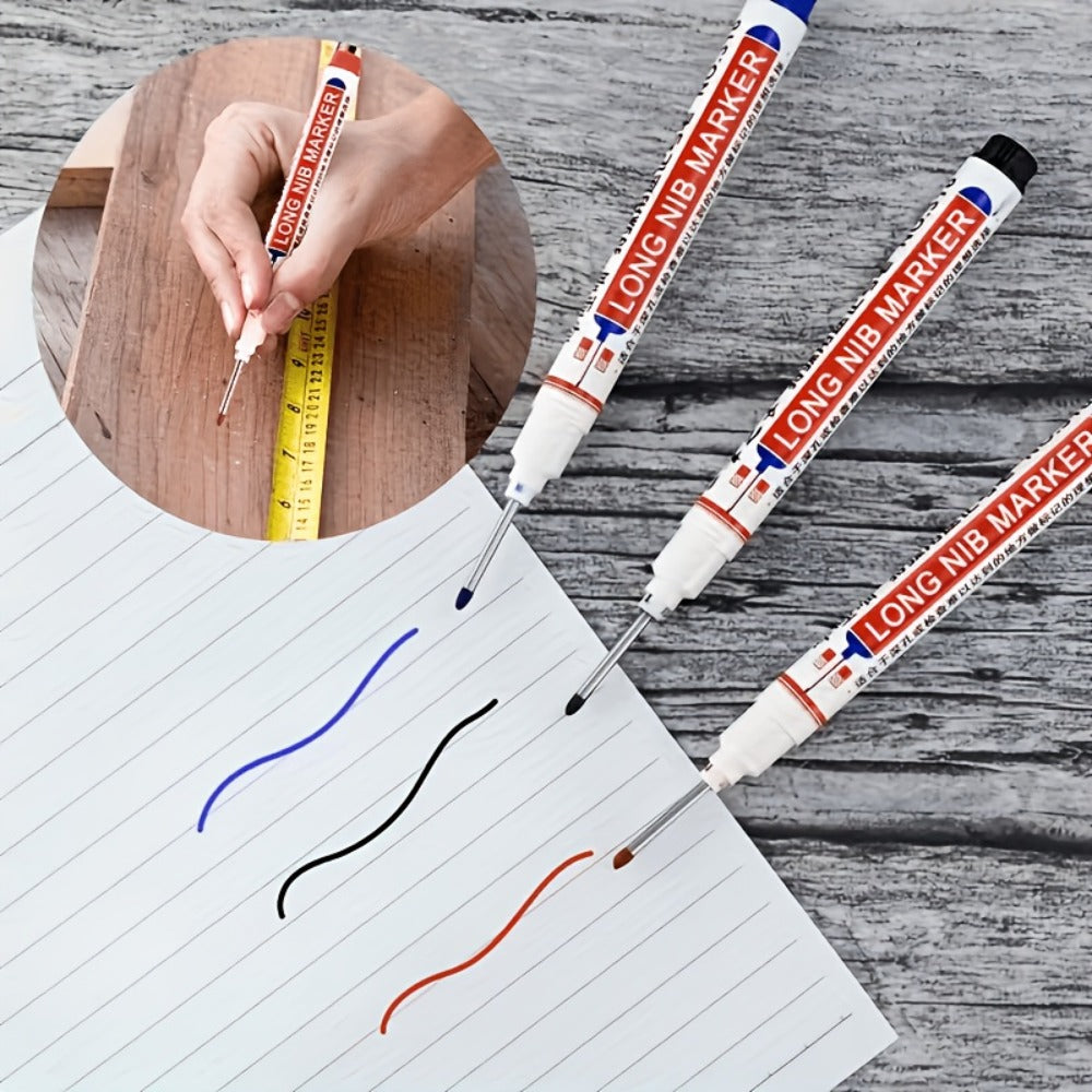 Deep Hole Marking Pens 29 Pack – Long Point Oil-Based Woodworking Markers, Multi-Color Red Blue Black Pencils for Wood, Ceramic