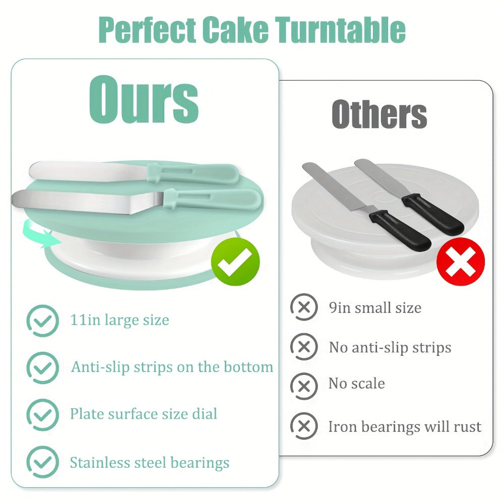 Cake Decorating Supplies Kit 208pcs, Stainless Steel Piping Nozzles Set with Cake Turntable Piping Bags Muffin Cups Chocolate Molds