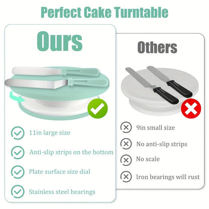 Cake Decorating Supplies Kit 208pcs, Stainless Steel Piping Nozzles Set with Cake Turntable Piping Bags Muffin Cups Chocolate Molds