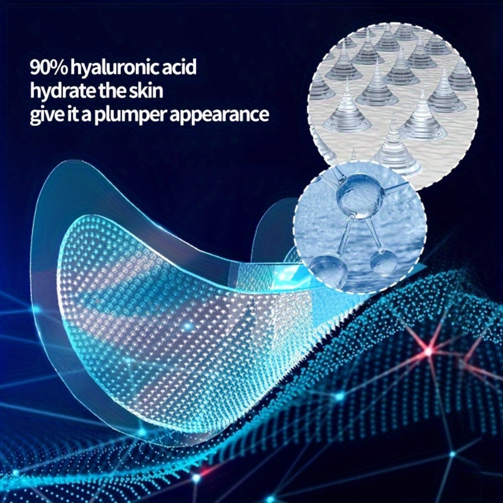 Hyaluronic Acid Microneedle Eye Patches Dissolving Under Eye Nasolabial Fold Anti-Wrinkle Overnight Skin Care Treatment 6 Pairs 3 Boxes
