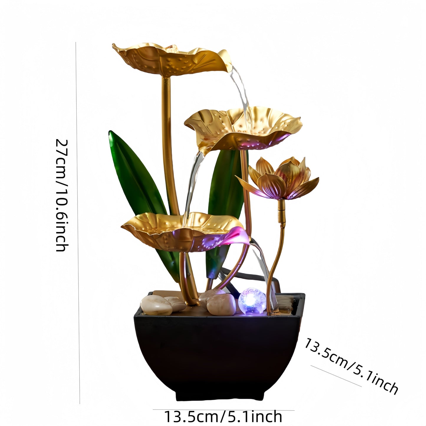 Indoor Tabletop Fountain Desktop Water Feature, Small Relaxing Flowing Water Fountain for Living Room