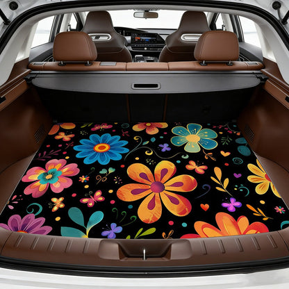 Car Cargo Mat Anti-Slip with Floral Pattern – Universal Trunk Liner Pad for Pets & Dogs, High Temperature Resistant