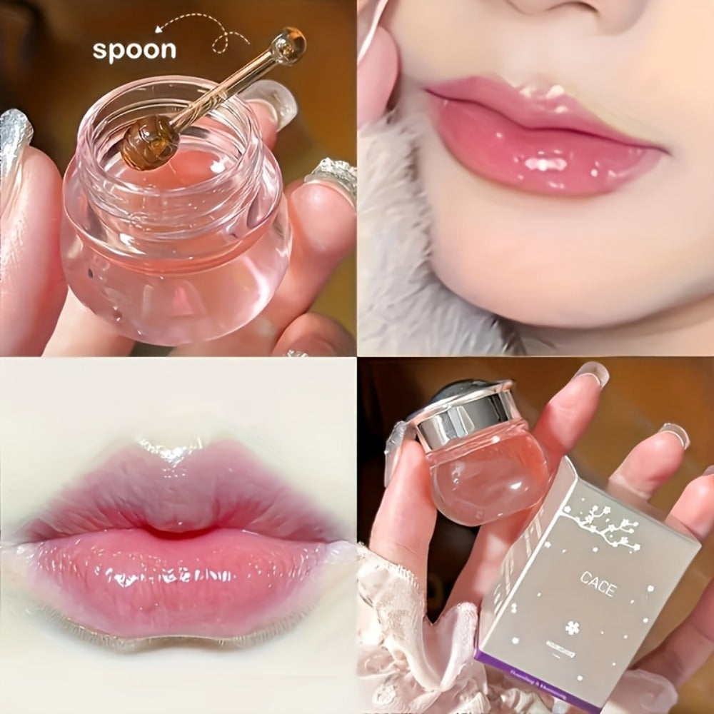 Squalane Lip Care Kit 3-Piece with Cherry Flavor – Hydrating Lip Balm, Nourishing Lip Oil Primer & Glossy Overnight Lip Mask for Soft Plump