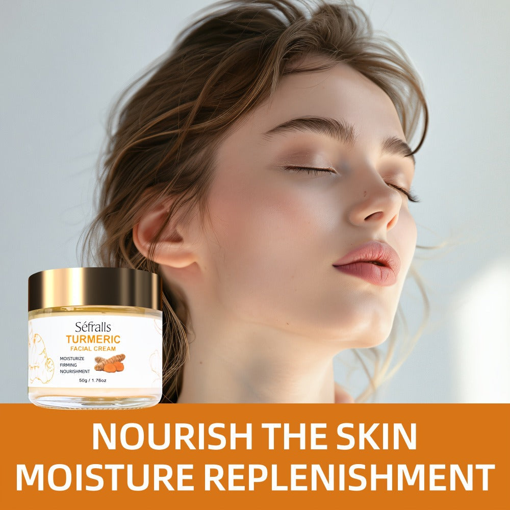 Turmeric Skincare Set 3 Pcs – Turmeric Face Cream, Facial Soap & Essential Oil Kit for Deep Pore Cleansing, Brightening & Moisturizing