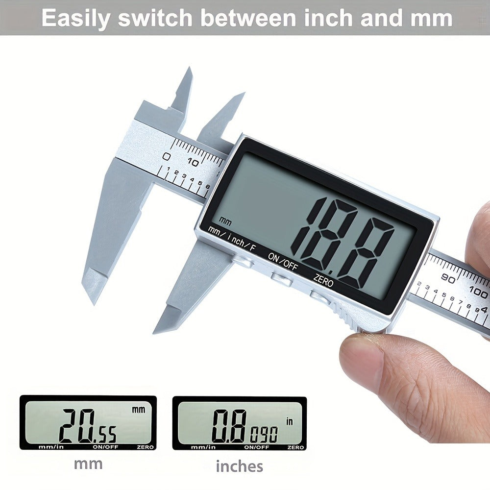 Digital Vernier Caliper with 150 mm Range, Inch/Millimeter Display and 237 mm Overall Length