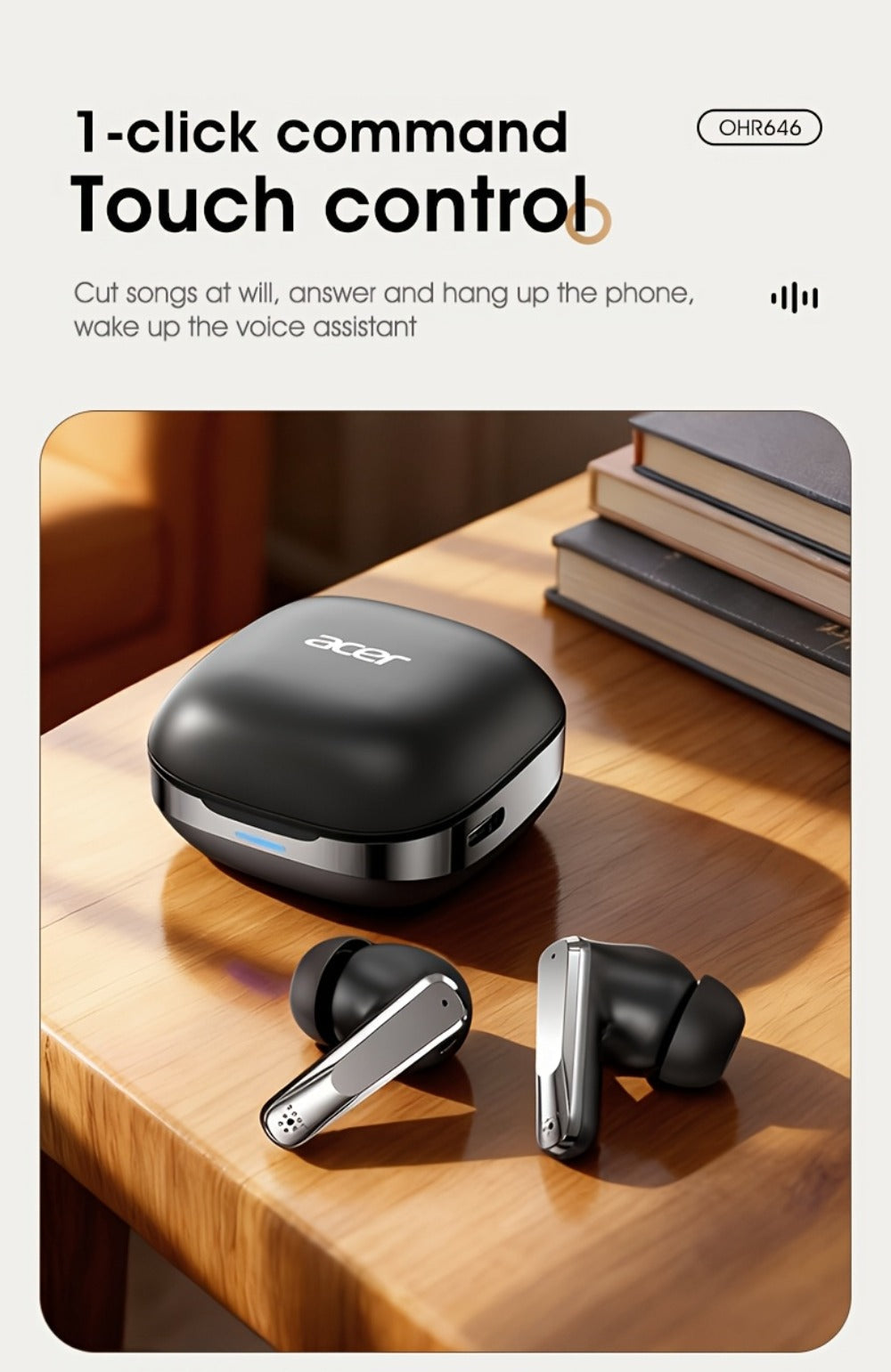 Wireless Earbuds Acer Mini Bluetooth 5.4 with Touch Controls, Call Noise Reduction Mic and Three Colors