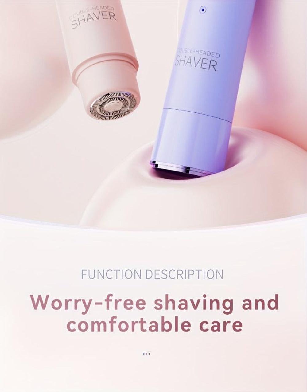 Electric Epilator for Women Double Head USB Rechargeable Hair Removal Shaver Bikini Trimmer Body Private Area Grooming Device