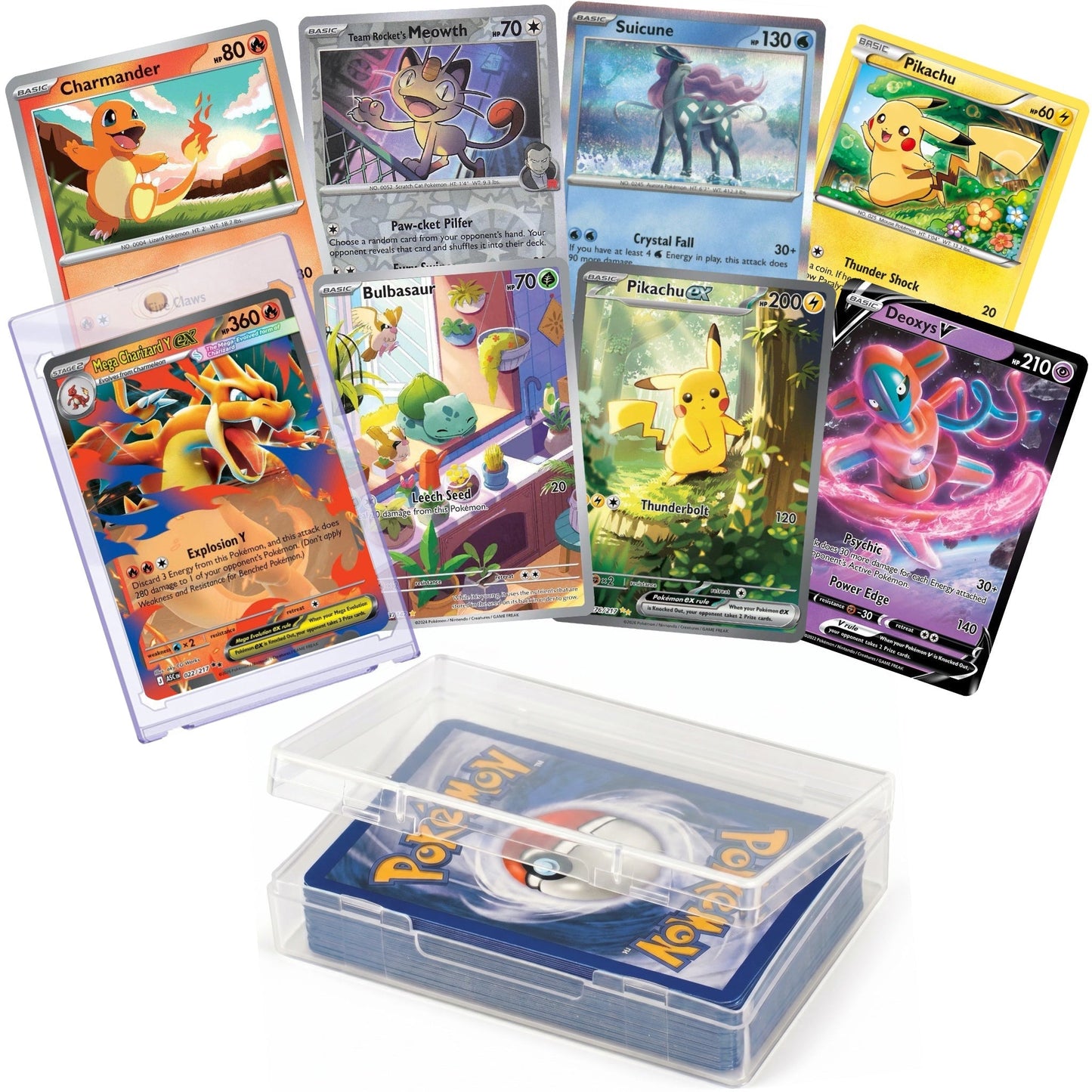 Trading Card Game 51-Card Assortment with Magnetic Card Holder and Deck Box with Item-Specific Card Count, Pack and Storage Choices