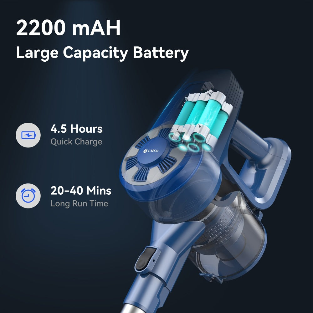 Cordless Vacuum Cleaner Stick Vacuum, MAX 70Kpa Suction, 45-Min Runtime, Anti-Tangle, 50.72oz Dust Cup