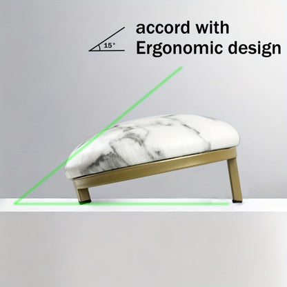 Nail Arm Rest with Metal Base Ergonomic Microfiber PU Cushion 15 Degree Tilt – Luxury Manicure Wrist Rest for Nail Salon Professional Nail