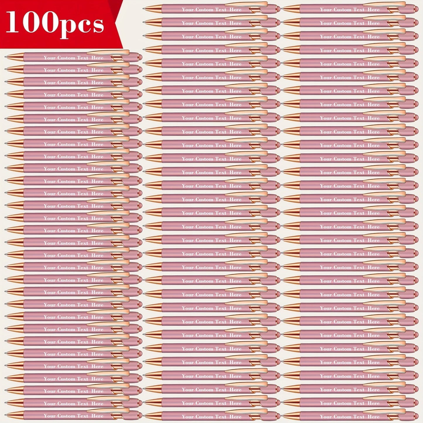 Custom Engraved Ballpoint Pen Set 100pcs, Personalized Metal Luxury Pens Bulk, Engraved Writing Instruments for Wedding, Corporate Gifts