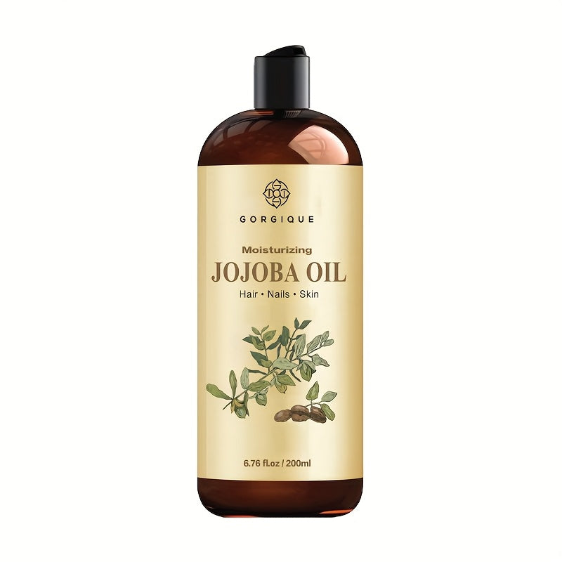 Jojoba Oil for Face Skin & Hair 200ml Cold Pressed Pure, Non-Comedogenic Deep Carrier Oil, Non-Greasy Sebum Balancing Formula