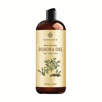 Jojoba Oil for Face Skin & Hair 200ml Cold Pressed Pure, Non-Comedogenic Deep Carrier Oil, Non-Greasy Sebum Balancing Formula