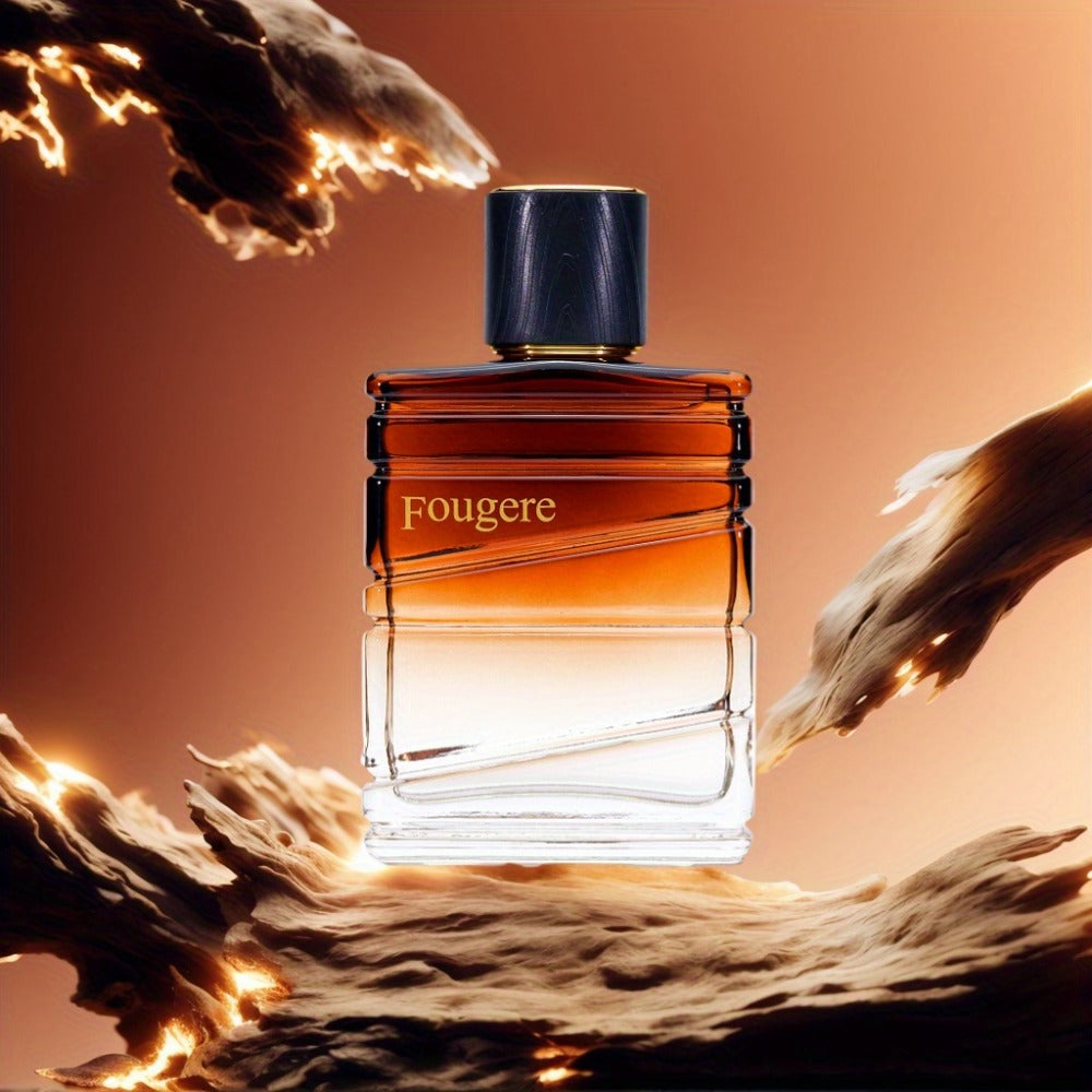 Eau de Toilette Fougere Fragrance for Men 100ml Spray in Amber Gradient Bottle and Dark Cap