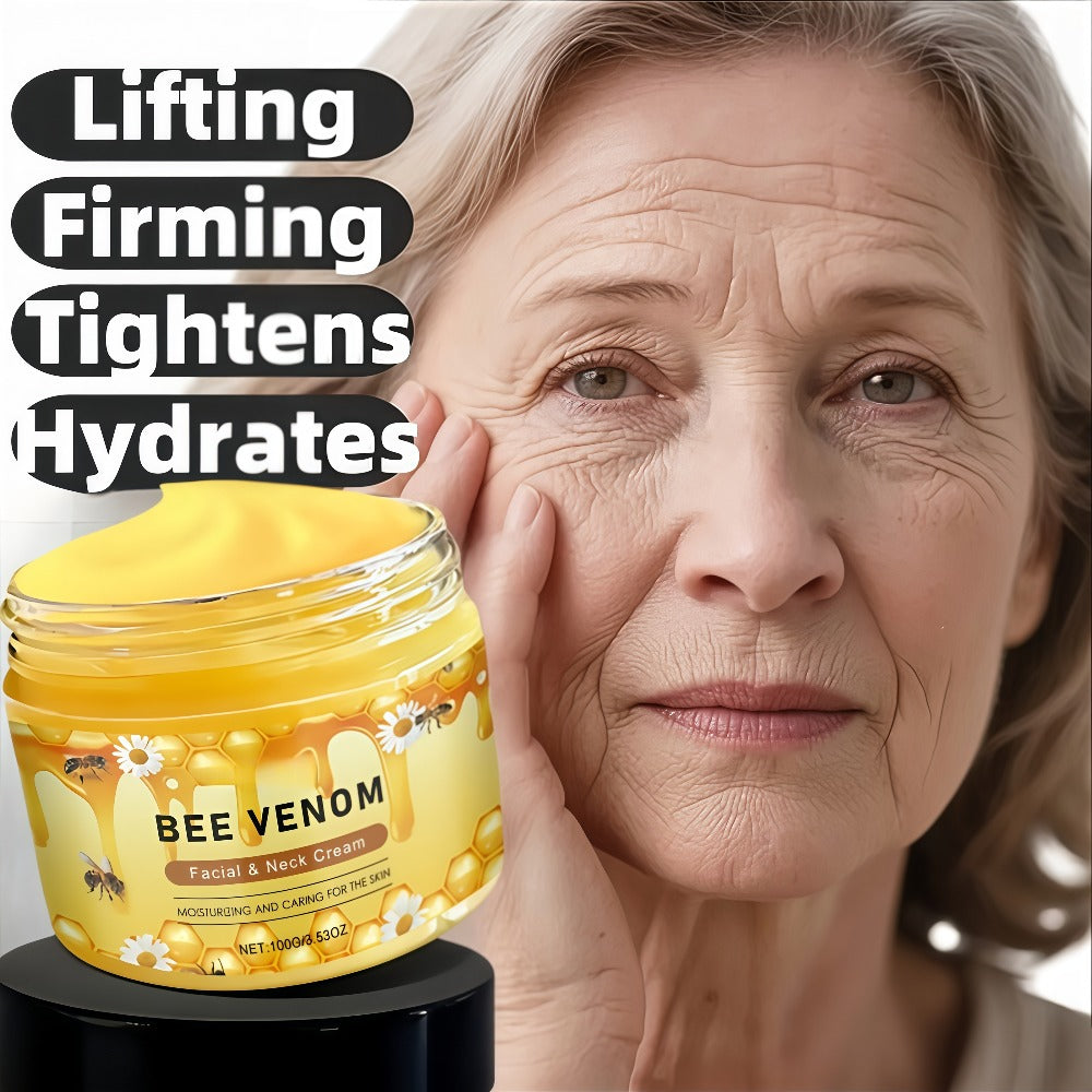 Bee Venom Face & Neck Lifting Cream 150g with Hyaluronic Acid & Vitamin E for Tightening, & Smoothing Skin