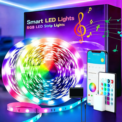 100ft or 200ft RGB LED Strip Light Kit with App, Handheld Remote, Timer, Dimming and Music Mode