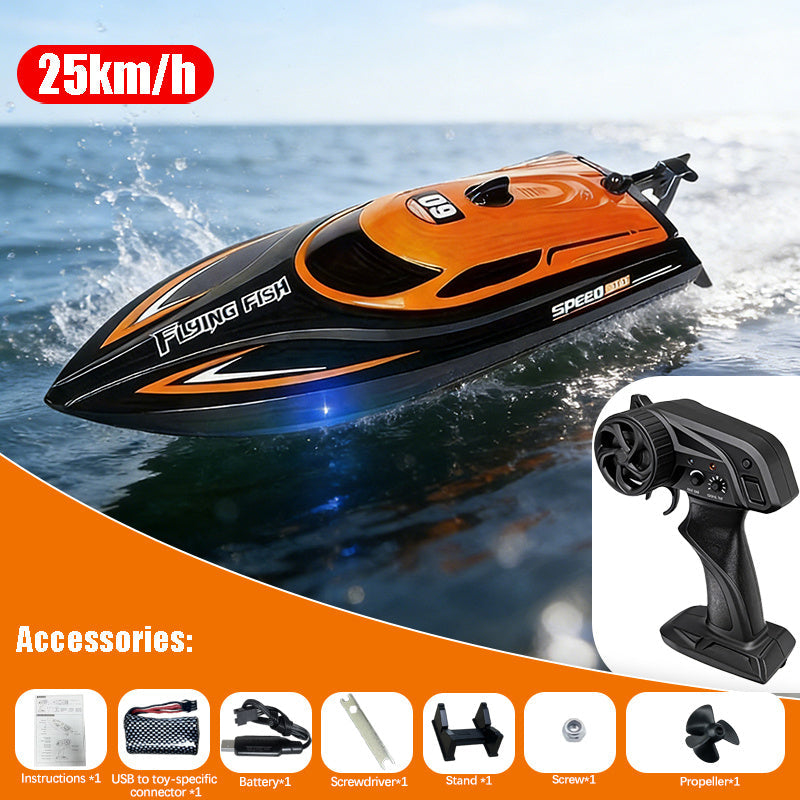 RC Speedboat 30KM/H with LED Night Navigation Lights with the Listed Color, Size or Set Options for Everyday Use