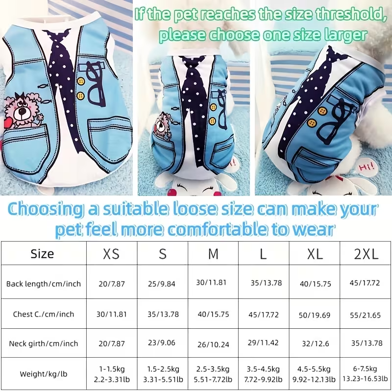 Dog Vest Lightweight Windproof Thermal Shirt for Small Dogs – Fashion Pet Costume for Teddy Bichon Pomeranian