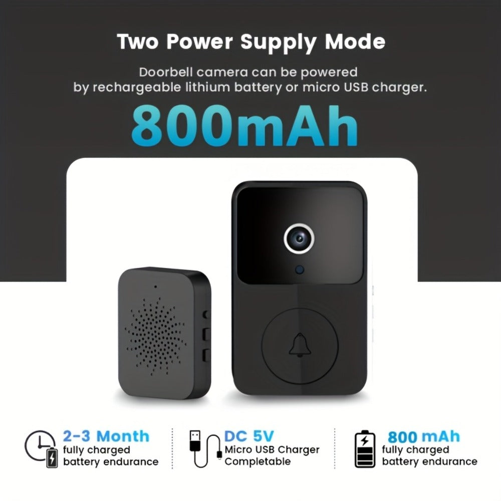 Video Doorbell 960p Wireless Camera with Voice Changer, Night Vision, Two-Way Audio and Single or Two-Pack Options