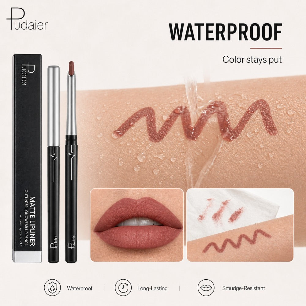 Precise Lip Liner Pencil 11 Shades Matte Waterproof Non-Fading Smooth Glide Long-Lasting All Day Wear Lip Outliner for Fuller Lips All Skin