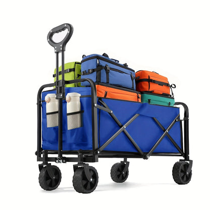 Folding Wagon, Garden Cart Beach Wagon Camping Utility Outdoor Cart for Garden, Patio and Yard Use