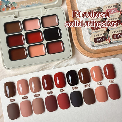 Gel Nail Polish MORDDA 9-Color Autumn Harvest Set with Solid Shades and Included LED Curing Pen for Nail Art