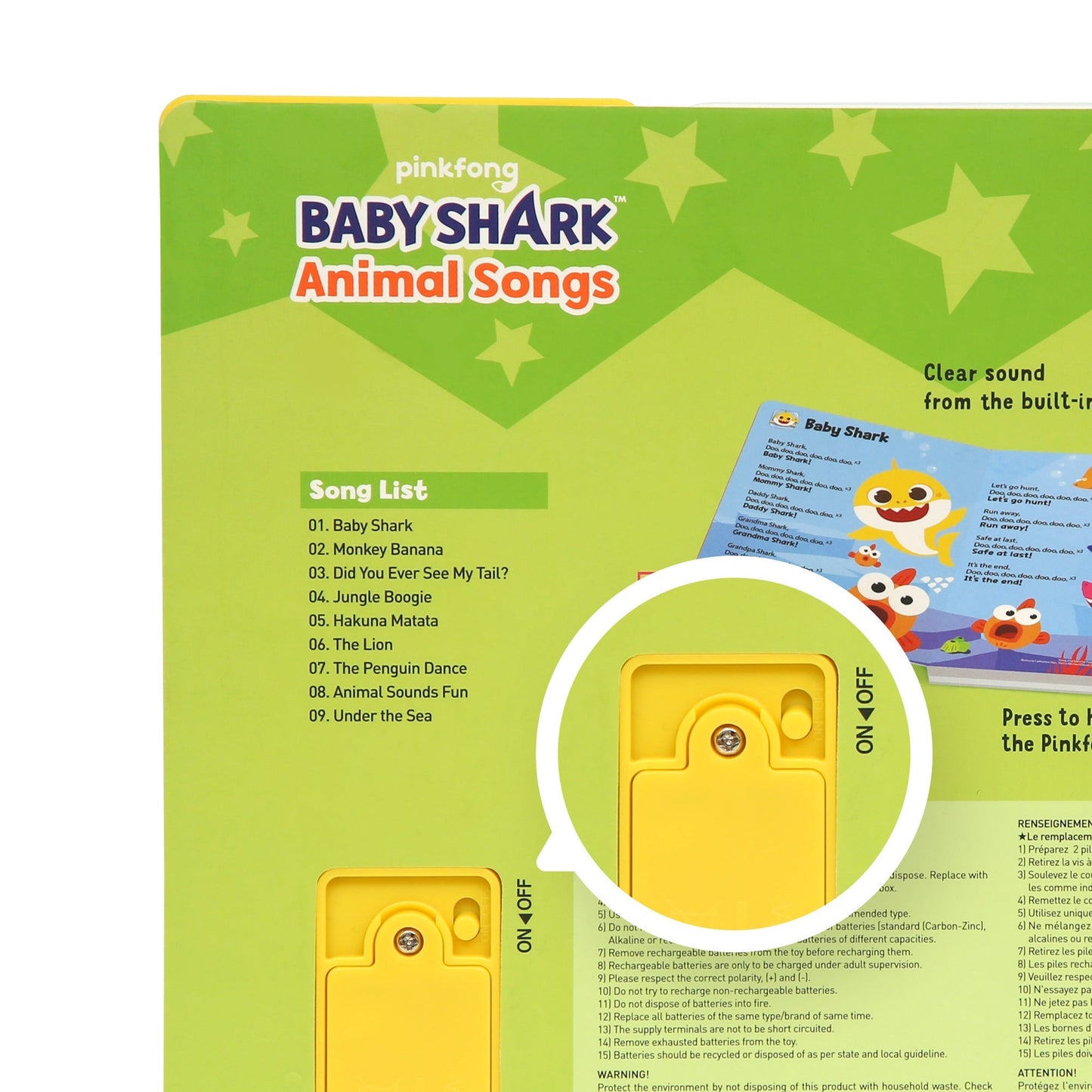 Baby Shark Sound Book for Toddlers, Pinkfong 10-Button Interactive Animal Songs Sing-Along Nursery Rhymes Learning Book Kids Ages 1-3