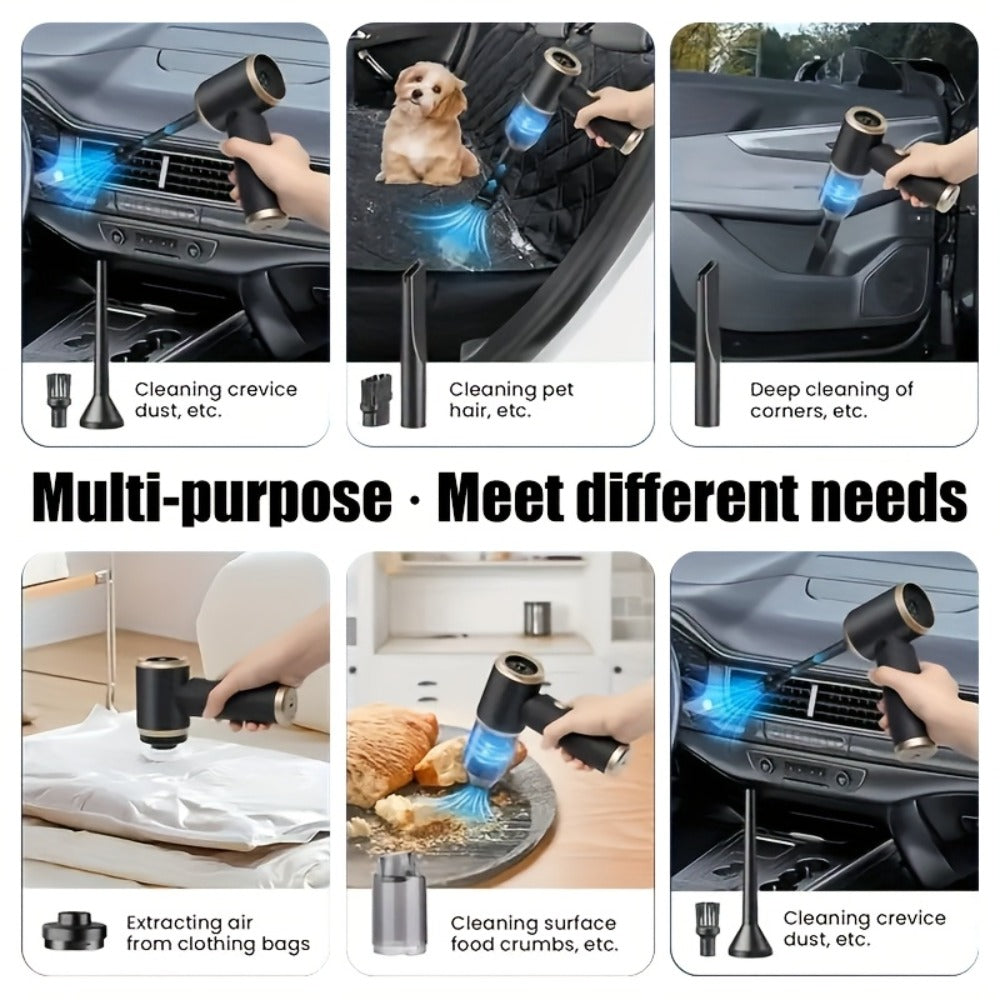 2-in-1 Handheld Vacuum Blower USB Rechargeable Cordless Mini Vacuum Cleaner Blow Suction Mode for Entryways, Bedrooms and Living Spaces