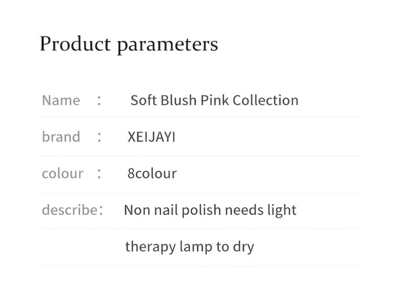 Gel Nail Polish 8-Color Gentle Pink Set in 0.51oz Bottles with Shades 001-008 and LED Soak-Off Cure for Nail Art