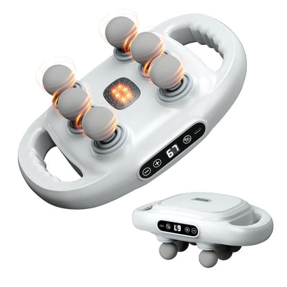 Tapping Massage Gun with 6 Interchangeable Heads, USB Rechargeable Handheld Deep Tissue Vibration Massager for Back